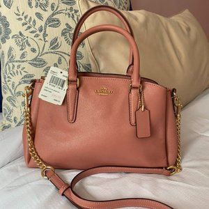 COACH Mini Surrey Carryall w/crossbody strap (Vintage Pink)